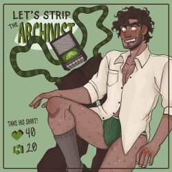 briefs jonathan_sims male_only nastypatcha scar shirt solo the_magnus_archives underwear undressing