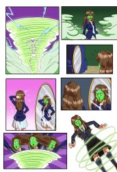  alternate_costume androgynous_dom arms_above_head brown_eyes brown_hair clothed comic costume crossover femsub hand_on_hip harry_potter_(series) hermione_granger hypnotic_mask lipstick living_costume long_hair makeup mask mask_of_loki mirror non-binary_dom one_eye_open onyxsteelgray1213 posing possession reflection skeleton skirt sparkle the_mask thighhighs tie tiotonyredgrave whitewash_eyes wink 