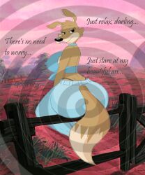 ass blinky_bill_(series) breasts daisy_dingo dragonboy618_(manipper) female_only femdom furry hypnotic_ass hypnotic_tail large_breasts lipstick makeup pov pov_sub smile spiral tail text western whispering-tiger
