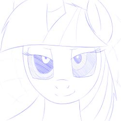  animals_only female_only horns horse kaa_eyes long_hair monochrome my_little_pony solo straight-cut_bangs twilight_sparkle unicorn western 