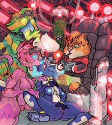 absurdres antenna bare_legs barefoot bird_girl blue_eyes body_control book breasts cat_girl chair character_request cleavage copyright_request drone dronification feet fellatio femsub fingering furry glowing glowing_eyes green_eyes harem helmet humor legs maledom masturbation open_mouth sitting skunk_girl smagadoodle spread_legs tail tech_control yellow_eyes