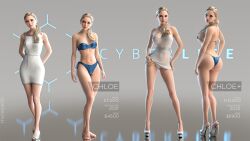  3d advertisement ass bare_shoulders barefoot before_and_after bikini bimbofication blonde_hair blue_eyes breasts chloe_(detroit_become_human) cleavage collarbone detroit_become_human erect_nipples female_only femsub happy_trance high_heels huge_breasts long_hair looking_at_viewer multiple_views navel posing pov red_lipstick robot robot_girl see-through sideboob small_breasts solo text therealzoh thick_thighs thong transformation 