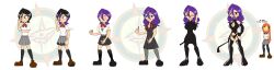 absurdres before_and_after black_hair bleach breast_expansion breasts dominatrix dragon-fangx female_only femsub hypnotized_dom latex lipstick orihime_inoue purple_eyes purple_hair purple_lipstick rukia_kuchiki story transformation transparent_background whip