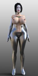 3d black_hair breasts exposed_chest female_only fembot femsub geisha graybot high_heels ibuki_(theheckle) large_breasts original robot robotization solo standing standing_at_attention tech_control theheckle topless whitewash_eyes