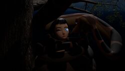 3d black_hair closed_eyes coils disney earrings femsub kaa kaa_eyes kpop_demon_hunters maledom resisting restrained snake the_jungle_book zengo zoey_(kpop_demon_hunters)