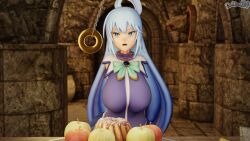  3d absurdres aqua_(konosuba) blue_eyes breasts dochaunt female_only goddess kono_subarashii_sekai_ni_shukufuku_wo! large_breasts long_hair watermark 