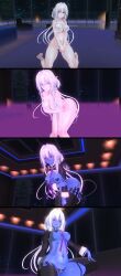 3d absurdres ass black_sclera blue_skin blush bra breasts corruption crotch_cutout custom_maid_3d_2 dark_side_ruler demon demon_girl drool fate/grand_order fate/prototype fate_(series) female_only femsub glowing glowing_eyes heart_pasties large_breasts light_skin lingerie merlin_(fate/prototype) midriff nail_polish navel panties pasties pink_eyes sequence solo succubus tail thighhighs thighs tie underwear very_long_hair white_hair wings zipper