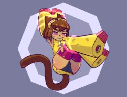  bondage cat_girl female_only femsub furry gameoverse kit_bodega_(gameoverse) ninebuttom resisting restrained unhappy_trance upskirt 