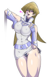  alexis_rhodes allows_(nun) bare_shoulders blush breasts brown_hair erect_nipples female_only gloves huge_breasts long_hair looking_at_viewer open_mouth pink_eyes smile solo standing thick_thighs thong yu-gi-oh! yu-gi-oh!_gx 
