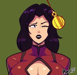  animated black_hair black_lipstick cleavage dc_comics femsub happy_trance lady_shiva large_breasts pendulum psyfly resisting sound spiral_eyes tagme video 