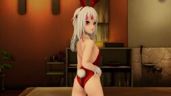  3d absurdres artist_request ass bunny_ears bunny_girl bunnysuit cuffs expressionless femsub gawr_gura hololive hololive_english koikatsu! multicolored_hair red_eyes shark_girl tagme virtual_youtuber white_hair 