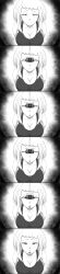 absurdres breasts cleavage coin collarbone female_only femsub greyscale large_breasts milf monochrome netorare open_mouth original pendulum sequence simple_background sixth_light surprised sweat tank_top