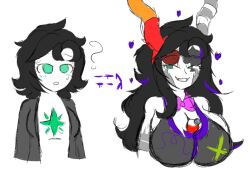  before_and_after corruption doctordonkass female_only femsub hiveswap homestuck horns joey_claire ms_paint_adventures tagme transformation 