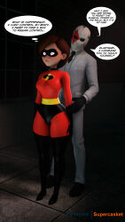  3d absurdres aware body_control bodysuit breasts brown_hair dialogue disney elastigirl expressionless eye_mask femsub fortnite helen_parr large_breasts masturbation_command milf short_hair source_filmmaker standing standing_at_attention super_hero supercasket text the_incredibles thought_bubble wild_card_(fortnite) 
