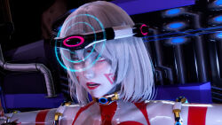  3d bodysuit caroline_(dick_yang) corruption dead_source dick_yang eye_roll face_paint femsub giantess honey_select_2 hypnotic_accessory personification restrained sex_toy tech_control thick_thighs ultraman vibrator white_hair 