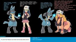  ass ass_expansion before_and_after bimbofication blonde_hair blue_hair brain_drain breast_expansion breasts dawn erect_nipples erect_nipples_under_clothes eyeshadow femsub hair_growth lip_expansion lipstick lucario miraimiru nintendo nipples pink_lipstick pokemon prostitution tagme text 