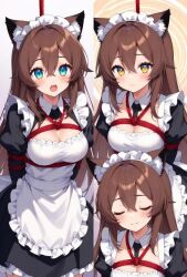 ai_art ai_voice animated blue_eyes bondage brown_hair cat_ears cat_girl drool empty_eyes female_only femsub glowing_eyes hypnomaid20 hypnomaid20_(manipper) long_hair maid maid_headdress pink_eyes resisting skirt_lift spiral spiral_eyes video voice_acted yellow_eyes