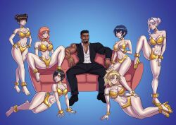  blue_background cuffs dark_skin detarayer disney dwight_masters_(acc) fate/apocrypha fate_(series) femsub gold gundam_(series) gundam_unicorn happy_trance harem harem_outfit kingdom_hearts large_breasts maledom marida_cruz may_i_ask_for_one_final_thing mordred_(fate) multiple_girls multiple_subs naoto_shirogane naruto_(series) original persona_(series) persona_4 scarlet_el_vandimon simple_background spiral_eyes tenten xion_(kingdom_hearts) 