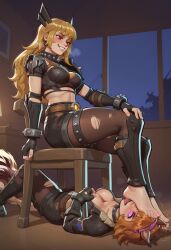 ai_art feet femdom femsub foot_licking foot_worship magik marvel_comics marvel_rivals rule_of_thetra_(generator) sitting squirrel_girl squirrel_girl_(marvel) stable_diffusion_(ai) tongue tongue_out yuri