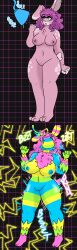  androgynous androgynous_dom blush bottomless breast_expansion breasts bunny_ears bunny_girl chromaafterdark cleavage deltarune female_only femsub furry hypnotic_tentacle large_breasts nude original pink_hair purple_hair sakura_(gamin_gryff) tentacles topless transformation werewire 