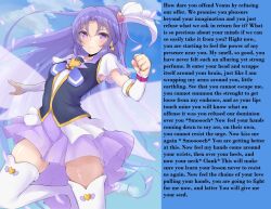 boots breasts caption cure_fortune femdom happiness_charge_precure! hypnotic_gas hypsubject_(manipper) iona_hikawa large_breasts long_hair looking_at_viewer manip pov pov_sub precure purple_eyes purple_hair text thigh_boots