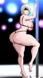 ass femsub guyvanity large_breasts nier_automata pole_dancing short_hair yorha_no._2_type_b