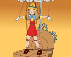  clothed costume empty_eyes female_only hat human_puppet nintendo open_mouth pinocchio_(movie) pokemon pokemon_x_and_y puppet serena solo tangledpenman 