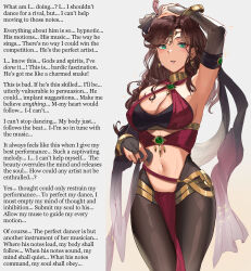  aware brown_hair caption caption_only dancer dancing dialogue dorothea_arnault female_only femsub fire_emblem fire_emblem_three_houses green_eyes harem_outfit hypnotic_audio hypnotic_music long_hair maledom manip monsieurchuchote_(writer) music nintendo ormille text 