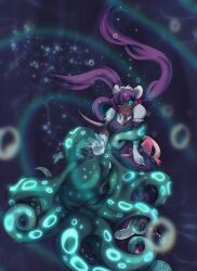  animal_ears clothed doctor4t femsub furry hypnotic_eyes hypnotic_light maid minecraft mouse_girl purple_hair squid tail tentacles underwater 