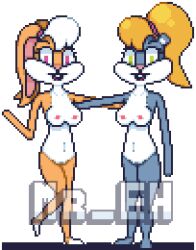 berri blonde_hair bottomless breasts bunny_girl chipmunk_girl conker&#039;s_bad_fur_day female_only femsub furry lola_bunny looney_tunes mr.e nude pixel_art pussy space_jam topless western