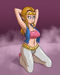  blue_eyes expressionless female_only femsub kneeling mythkaz nintendo princess princess_zelda tagme the_legend_of_zelda 