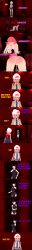  absurdres all_fours black_eyes black_hair breasts censored confused dialogue english_text eye_roll female_only femdom femsub mad_jacks milking milking_machine multiple_girls nintendo nipples nude orgasm pink_eyes pink_hair pokemon pussy short_hair text whitney 