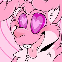  animated animated_gif bun-bun_(kala) furry heart heart_eyes original pink_eyes pink_hair rindeadsong symbol_in_eyes western 