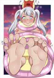  artofadam barefoot black_clover blush bottomless breasts coils feet femsub foot_focus happy_trance imminent_vore kaa_eyes large_breasts noelle_silva nude snake topless twintails 