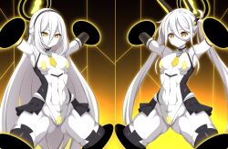  alice_(blue_archive) armpits blue_archive blush breasts corruption daikyo96 decagrammaton enemy_conversion expressionless eye_color_change femsub hairband kei_(blue_archive) long_hair multiple_girls multiple_subs open_mouth red_eyes restrained symbol_in_eyes thighs tight_clothing transformation very_long_hair white_hair white_skin yellow_eyes 