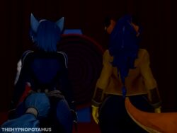  3d animated carmelita_fox drool fox_girl furry huge_breasts krystal nintendo original ramona_(requiem) sly_cooper_(series) sound spiral_background spiral_eyes stage star_fox tagme tech_control thehypnopotamus thick_thighs video 