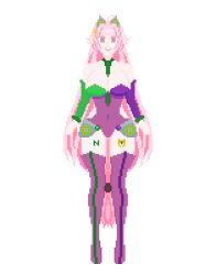  cat_ears female_only femsub glowing glowing_eyes happy_trance nyarukavt pink_eyes pink_hair pixel_art tech_control tie tsukino_hikari virtual_youtuber white_skin 