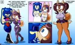 altered_common_sense alternate_costume animal_ears clothed clothed_exposure comic empty_eyes female_only femdom femsub flashpointgear flashy_the_rabbit_(flashpointgear) furry glasses gloves happy_trance nerd nerdification open_mouth original smile sonic_the_hedgehog_(series) spiral_eyes symbol_in_eyes