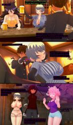  3d anan_kurose beer black_hair brain_injection cyanstargazer dark_skin doll doll_joints dollification empty_eyes femsub gloves green_hair koikatsu! large_breasts maledom mina_ashido multiple_girls multiple_subs my_hero_academia nemuri_kayama nude original pink_hair pink_skin puppet puppetization text the_puppeteer_(cyanstargazer) 