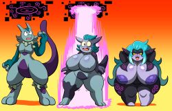  before_and_after bottomless breast_expansion breasts femsub furry fusion happy_trance huge_breasts hypnotic_beam imp large_breasts malesub mewtwo midna nintendo pokemon prinnydood sequence shortstack the_legend_of_zelda topless transformation transgender twilight_princess 