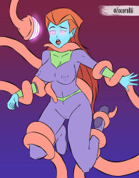  alien androgynous_dom blue_skin bodysuit breasts buzz_lightyear_of_star_command chin_hold disney elf_ears erect_nipples erect_nipples_under_clothes femsub glowing_eyes hanging_down hypnotic_eyes lipstick makeup mira_nova nipples open_mouth orange_hair restrained tagme tentacles thighs very_long_hair zocorukii 