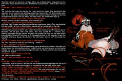 ass black_background bottomless caption caption_only criticality_(robots_&amp;_lace) cum cum_in_pussy cum_on_body erection femsub hypnotic_screen lying penis prosthetic_limb pussy ratio_(robots_&amp;_lace) robot robots_&amp;_lace rope sarah_stone sex size_difference spottyraccoon_(manipper) spread_legs tech_control text white_hair