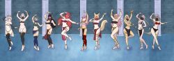  ahoge animal_ears anklet arm_warmers armpits arms_above_head bare_legs bare_shoulders barefoot black_hair blonde_hair bra bracelet bracers breasts caeldori choker cleavage clothed collarbone costume dancer dancing feet femsub fire_emblem fire_emblem_fates fox_ears glowing_eyes green_hair grey_hair hair_buns hair_ornament happy_trance harem harem_outfit headdress jewelry kana_(fire_emblem) katsiika kitsune_girl large_breasts leg_warmers legs loincloth long_hair looking_at_viewer midori_(fire_emblem) midriff mitama_(fire_emblem) multicolored_hair multiple_girls multiple_subs navel necklace nina_(fire_emblem) nintendo open_mouth ophelia_(fire_emblem) orange_hair pink_eyes pink_hair red_hair rhajat selkie_(fire_emblem_fates) short_hair smile soleil_(fire_emblem) sophie_(fire_emblem) tagme tail thighs tied_hair tiptoes tongue tongue_out twin_braids twintails veil velouria_(fire_emblem) very_long_hair 