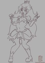 bimbofication breast_expansion breasts crown femsub gloves greyscale high_heels huge_breasts huge_nipples hypnotic_food jewelry large_lips long_hair nintendo open_mouth princess princess_peach sketch super_mario_bros. surprised text thetransformtentacle topless torn_clothes transformation