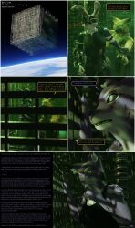  3d armor borg bunny_girl caption cat_girl comic dialogue drone dronification expressionless femdom furry hivemind hypnotized_dom laser_pointer latex malesub speech_bubble star_trek tech_control text thalarynth_(manipper) thought_bubble wolf_boy 