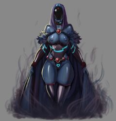  10dsketches breasts dc_comics drone exposed_chest female_only femsub raven robot robotization solo super_hero teen_titans 