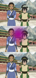  avatar_the_last_airbender black_hair blue_eyes doggos_doujins empty_eyes expressionless femsub katara long_hair multiple_girls multiple_subs ponytail short_hair tagme text toph white_eyes 