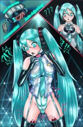 blue_eyes blue_hair collar gloves headphones latex leotard miku_hatsune mrbones2210 tagme tech_control tie twintails vocaloid