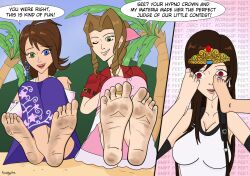  aerith_gainsborough dirty_feet empty_eyes feet final_fantasy final_fantasy_vii final_fantasy_x foot_focus hypnotic_accessory rosera square_enix tifa_lockhart toe_ring yuna 