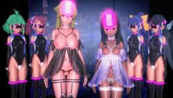 3d alexis_rhodes black_hair blonde_hair blue_hair brown_eyes chains clothed clothed_exposure collar dark_skin empty_eyes expressionless female_only femsub glowing green_hair huge_breasts julia_krystal large_breasts leotard lingerie long_hair looking_at_viewer lulu_obsidian multiple_girls pink_hair pubic_hair pussy restrained rin_(yu-gi-oh!_arc-v) samurai_who_loves_lewd_crests serena_(yu-gi-oh!_arc-v) short_hair skirt small_breasts thigh_gap tight_clothing topless yu-gi-oh! yu-gi-oh!_arc-v zuzu_boyle